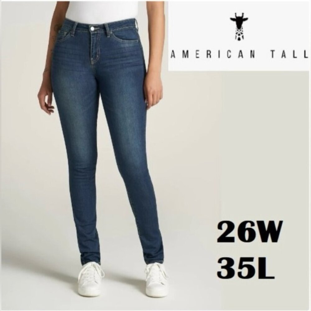 American Tall - Women's Sarah Mid Rise Skinny Tall Jean. Size: 26Wx35L. NIB.